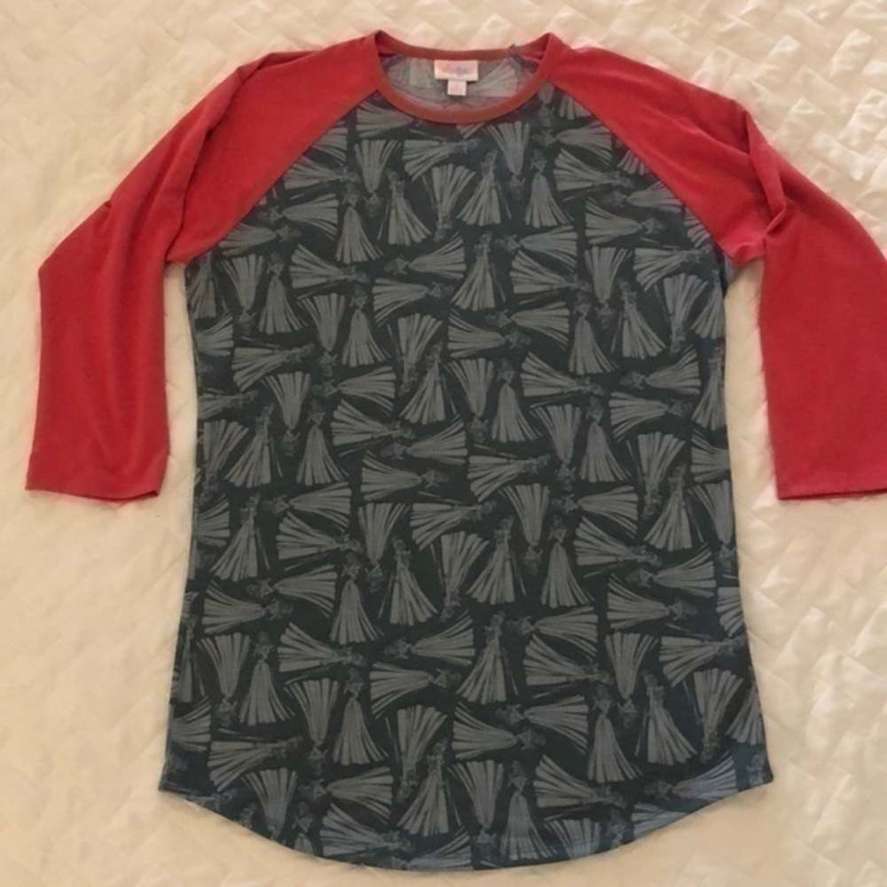 LulaRose 3/4 Sleeve Disney Princess Top Size S